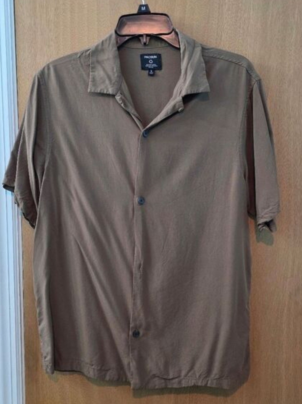 PacSun Men’s Brown Camp Collar Short-Sleeve Shirt